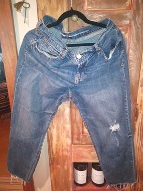 Old Navy Women's Boyfriend Straight Jeans -  Blue Denim